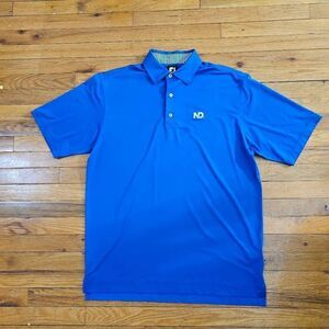 FootJoy Mens Polo Shirt Golf Blue Short Sleeve Large